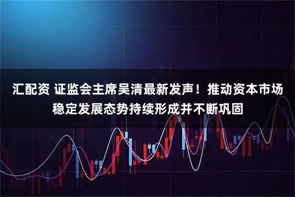 汇配资 证监会主席吴清最新发声！推动资本市场稳定发展态势持续形成并不断巩固