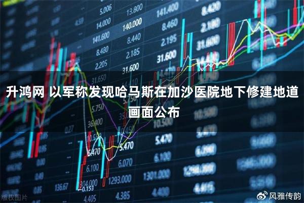 升鸿网 以军称发现哈马斯在加沙医院地下修建地道 画面公布